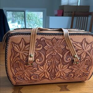 Vintage Hand tooled leather handbag